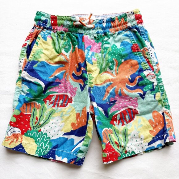 Boden Other - Boden Boys Octopus Ocean Print Cotton Pull-On Shorts 4Y 104cm Elastic Waist Summ